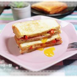 封边火腿蛋三明治（快手餐）的做法[图]