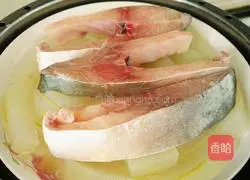 Illustration of how to make steamed winter melon fish 8