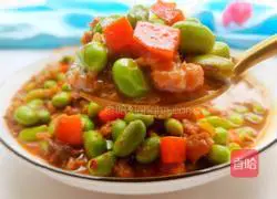 Illustration of how to make stir-fried pork mince with edamame rice 1