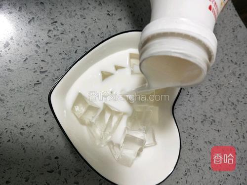 倒入酸奶，品牌自选。