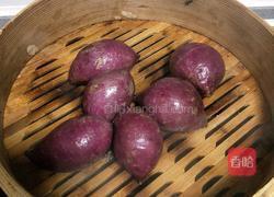 南瓜紫薯糯米球的做法图解4