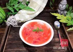 Illustration of how to make watermelon ice powder 16