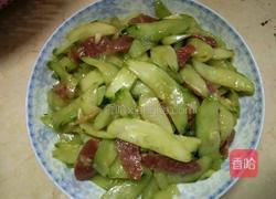 腊肠炒黄瓜的做法图解7