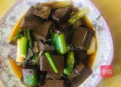 鸭血炒大蒜的做法图解4