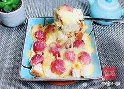 红提芝士烤吐司布丁的做法图解15