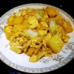 菠萝炒鸡蛋白菜的做法[图]