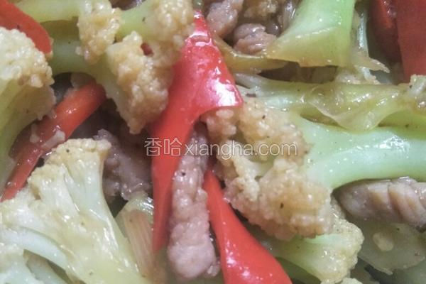 红椒肉丝炒菜花