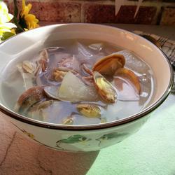 冬瓜花蛤肉片汤的做法[图]