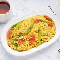 南瓜香肠芦笋意面的做法[图]