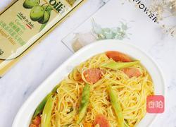 南瓜香肠芦笋意面的做法图解14