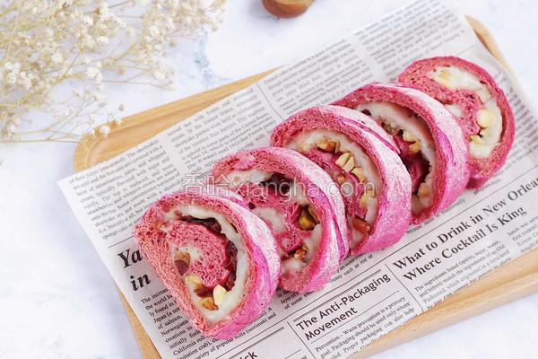 火龙果麻薯面包