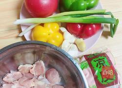 彩椒鸡丁炒酿皮（10分钟快手菜）的做法图解1