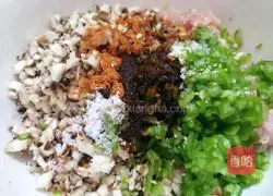 Illustration of handmade mushroom and pork dumplings 3