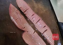 猪心腰花炒蒜苗的做法图解4