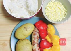 腊肠土豆米饭披萨(平底锅版)的做法图解1