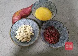 Illustration of how to make red beans, lotus seeds, sweet potatoes and buds 1