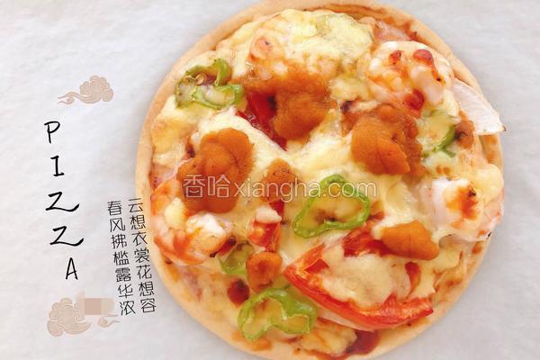 海胆虾仁披萨