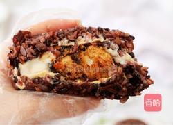 黑米芝士肉松饭团的做法图解13