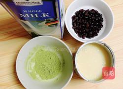 红豆抹茶牛奶的做法图解1