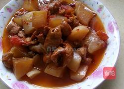 白萝卜炖肥肠的做法图解9