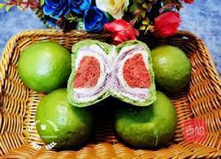 菠菜紫薯彩虹馒头的做法图解10