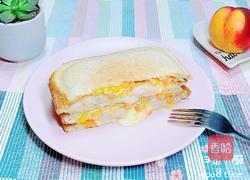 爆浆芝士虾仁三明治的做法图解16