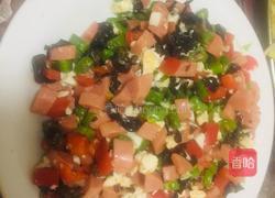 不能没有你（蛋白木耳炒青菜粒火腿肠粒）的做法图解7