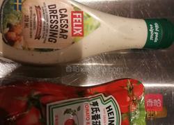 豪华牛排干酪三酱有机食蔬汉堡的做法图解6
