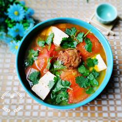 西红柿白菜豆腐汤的做法[图]