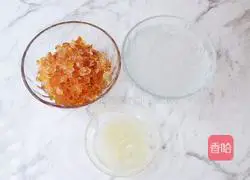 Illustration of how to make peach gum, soapberry, rice snow swallow and purple sweet potato soup 3