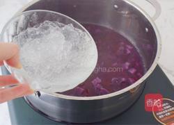 桃胶皂角米雪燕紫薯羹的做法图解9