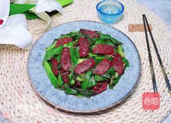 豆豉蒜苗炒腊肠的做法图解12