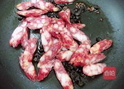 豆豉蒜苗炒腊肠的做法图解6