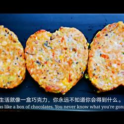 低脂低卡高蛋白的虾仁鸡胸肉燕麦蔬菜饼的做法[图]