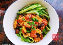 香菇鸡蛋酱菠菜面的做法图解12