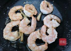 油菜炒虾仁的做法图解7