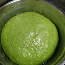 绿色面团制作与发酵的做法[图]