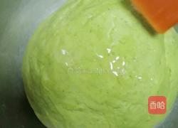 绿色面团制作与发酵的做法图解9