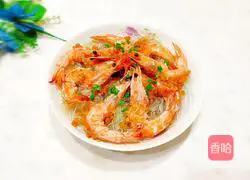 Illustration of how to make steamed South American white prawns with vermicelli 1