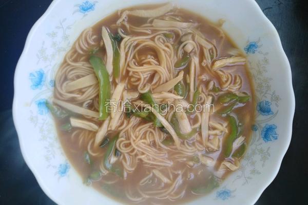 手撕青椒杏鲍菇面