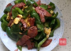 青椒火腿炒蛋的做法图解5