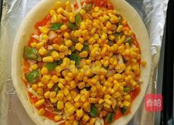 黑胡椒鸡肉玉米披萨的做法图解2