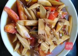 杏鲍菇肉丝双椒手擀面的做法图解6