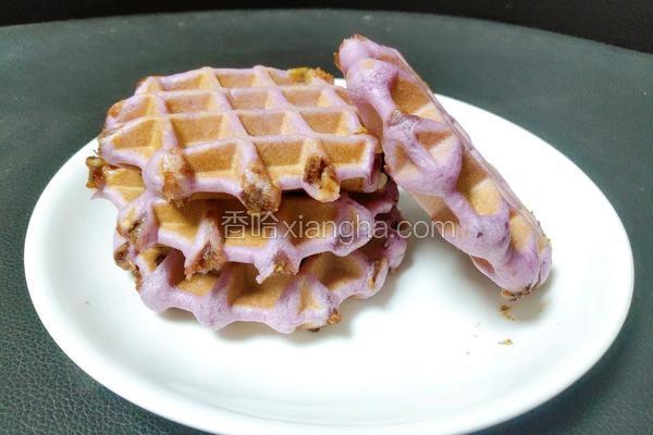 紫薯豆沙麻薯华夫饼