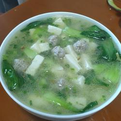 青菜肉丸豆腐汤的做法[图]