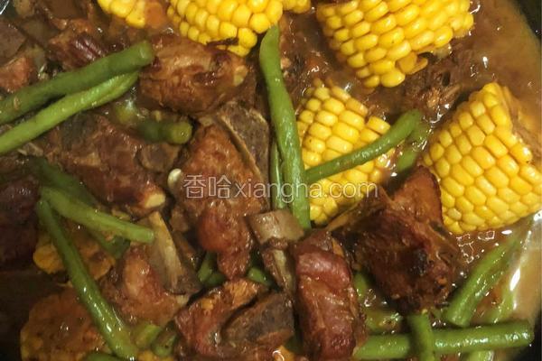 排骨炖玉米豆角