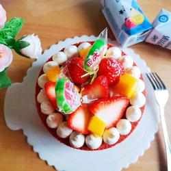 红丝绒草莓裸蛋糕的做法[图]