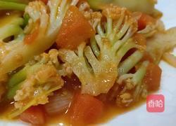 番茄炒花菜的做法图解6