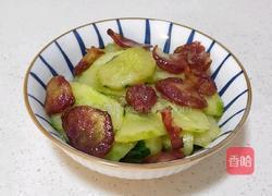 黄瓜炒腊肉的做法图解6