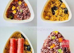 【减脂推荐】低卡饱腹三色糙米肉松饭团的做法图解3